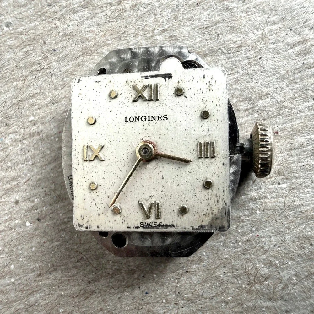 Longines 17 Jewels‎ Ladies Watch Movement 5LN Swiss Square Dial Vintage Parts